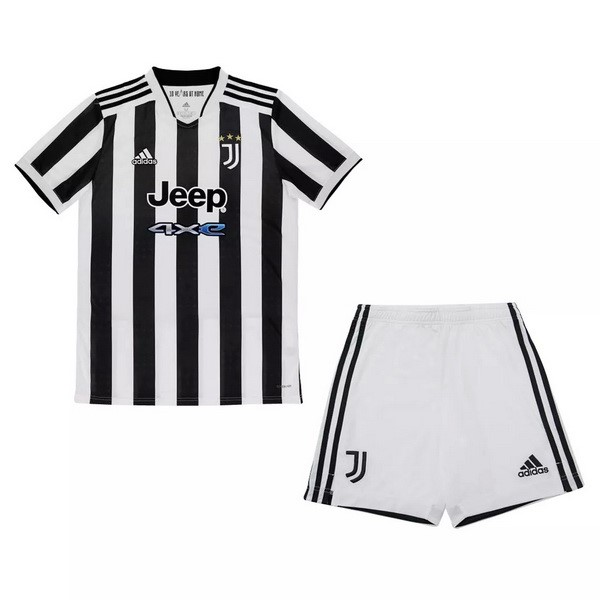 Camiseta Juventus Primera equipo Niño 2021-22 Blanco Negro